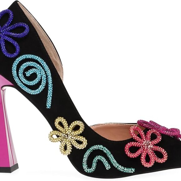 Betsey Johnson Women’s Kimara Rhinestone Doodle Embellished Pumps Size 11 Black - Picture 5 of 16